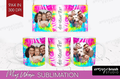 Tie Dye Photo Mug Wrap PNG - Rainbow Picture Frame Mug Product Image 1