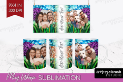 Stained Glass Photo Mug Wrap PNG - Flowers Picture Frame Mug Product Image 1