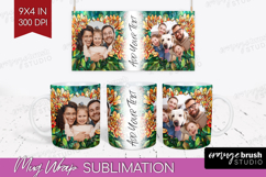 Stained Glass Photo Mug Wrap PNG - Flowers Picture Frame Mug Product Image 1