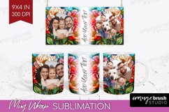 Stained Glass Photo Mug Wrap PNG - Flowers Picture Frame Mug Product Image 1