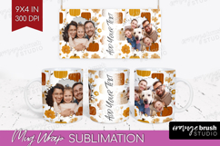 Pumpkun Photo Mug Wrap PNG - Fall Picture Frame Mug Product Image 1