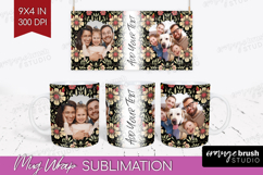 Folk Flowers Photo Mug Wrap PNG - Floral Picture Frame Mug Product Image 1