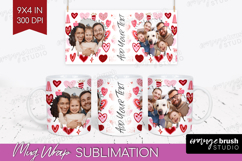 Heart Pattern Photo Mug Wrap PNG - Valentines Day Picture Product Image 1