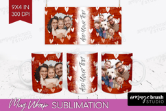 Heart Pattern Photo Mug Wrap PNG - Valentines Day Picture Product Image 1