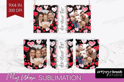 Heart Pattern Photo Mug Wrap PNG - Valentines Day Picture Product Image 1