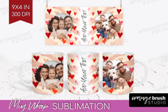 Heart Pattern Photo Mug Wrap PNG - Valentines Day Picture Product Image 1