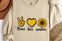 Peace love and sunshine SVG, Sunflower SVG Product Image 1
