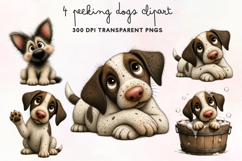 Peeking Dogs Clipart PNG Product Image 1