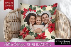 Poinsettia Christmas Photo Pillow PNG - Christmas Poinsettia Product Image 1