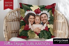 Poinsettia Christmas Photo Pillow PNG - Christmas Poinsettia Product Image 1