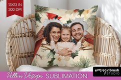 Poinsettia Christmas Photo Pillow PNG - Christmas Poinsettia Product Image 1