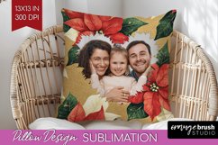Poinsettia Christmas Photo Pillow PNG - Christmas Poinsettia Product Image 1
