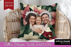 Poinsettia Christmas Photo Pillow PNG - Christmas Poinsettia Product Image 1
