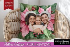 Poinsettia Christmas Photo Pillow PNG - Christmas Poinsettia Product Image 1