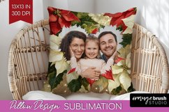Poinsettia Christmas Photo Pillow PNG - Christmas Poinsettia Product Image 1