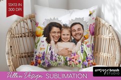 Wildflowers Photo Pillow PNG - Floral Picture Frame Pillow Product Image 1