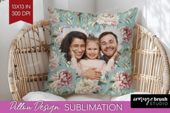 Floral Photo Pillow PNG - Peony Flower Picture Frame Pillow Product Image 1