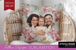 Floral Photo Pillow PNG - Peony Flower Picture Frame Pillow Product Image 1
