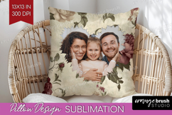 Floral Photo Pillow PNG - Peony Flower Picture Frame Pillow Product Image 1