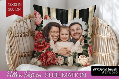 Floral Photo Pillow PNG - Peony Flower Picture Frame Pillow Product Image 1