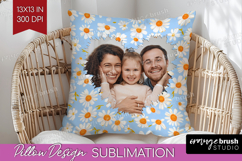 Retro Flowers Photo Pillow PNG - Floral Picture Frame Pillow Product Image 1