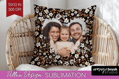 Retro Flowers Photo Pillow PNG - Floral Picture Frame Pillow Product Image 1