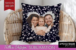 Retro Flowers Photo Pillow PNG - Floral Picture Frame Pillow Product Image 1