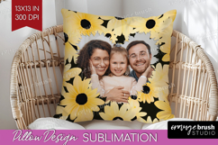 Retro Flowers Photo Pillow PNG - Floral Picture Frame Pillow Product Image 1