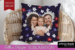 Retro Flowers Photo Pillow PNG - Floral Picture Frame Pillow Product Image 1