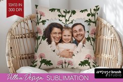 Flowers Photo Pillow PNG - Vintage Floral Picture Frame Product Image 1