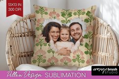 Flowers Photo Pillow PNG - Vintage Floral Picture Frame Product Image 1