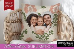 Flowers Photo Pillow PNG - Vintage Floral Picture Frame Product Image 1