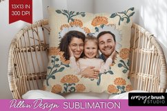 Flowers Photo Pillow PNG - Vintage Floral Picture Frame Product Image 1