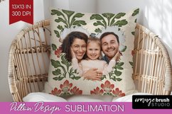 Flowers Photo Pillow PNG - Vintage Floral Picture Frame Product Image 1