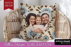 Flowers Photo Pillow PNG - Vintage Floral Picture Frame Product Image 1