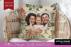 Flowers Photo Pillow PNG - Vintage Floral Picture Frame Product Image 1