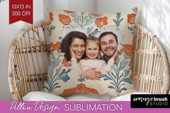 Flowers Photo Pillow PNG - Vintage Floral Picture Frame Product Image 1