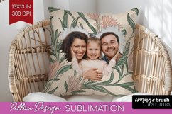 Flowers Photo Pillow PNG - Vintage Floral Picture Frame Product Image 1