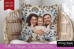 Flowers Photo Pillow PNG - Vintage Floral Picture Frame Product Image 1