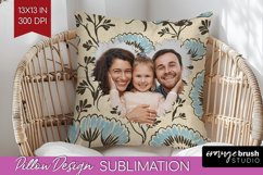 Flowers Photo Pillow PNG - Vintage Floral Picture Frame Product Image 1