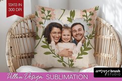 Flowers Photo Pillow PNG - Vintage Floral Picture Frame Product Image 1