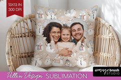 Christmas Photo Pillow PNG - Snowman Picture Frame Pillow Product Image 1