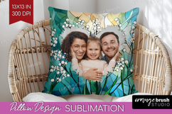 Stained Glass Photo Pillow PNG - Flowers Picture Frame Cover Product Image 1