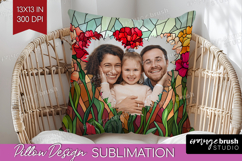 Stained Glass Photo Pillow PNG - Flowers Picture Frame Cover Product Image 1