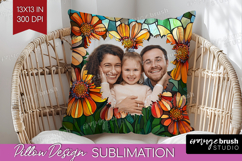 Stained Glass Photo Pillow PNG - Flowers Picture Frame Cover Product Image 1