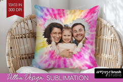 Tie Dye Photo Pillow PNG - Rainbow Picture Frame Pillow Product Image 1