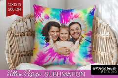 Tie Dye Photo Pillow PNG - Rainbow Picture Frame Pillow Product Image 1