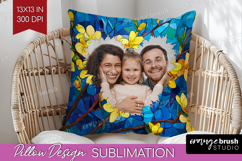 Stained Glass Photo Pillow PNG - Flowers Picture Frame Cover Product Image 1