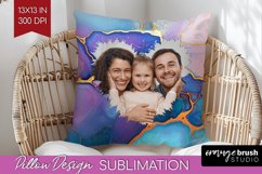 Alcohol Ink Photo Pillow PNG - Marble Picture Frame Pillow Product Image 1
