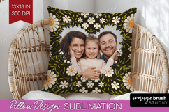Folk Flowers Photo Pillow PNG - Floral Picture Frame Pillow Product Image 1